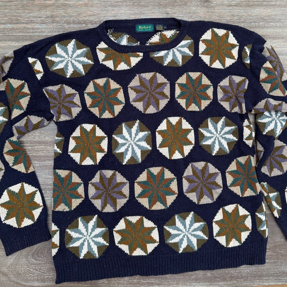 Vintage Crewneck Sweater - Navy, White, Olive.